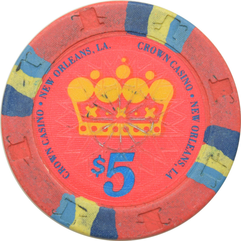 Crown Casino New Orleans Louisiana $5 Cancelled Chip
