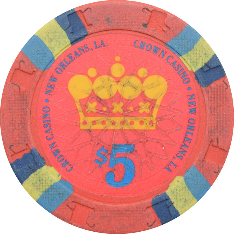 Crown Casino New Orleans Louisiana $5 Cancelled Chip
