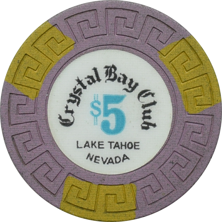 Crystal Bay Club Casino Crystal Bay Nevada $5 Chip 1969