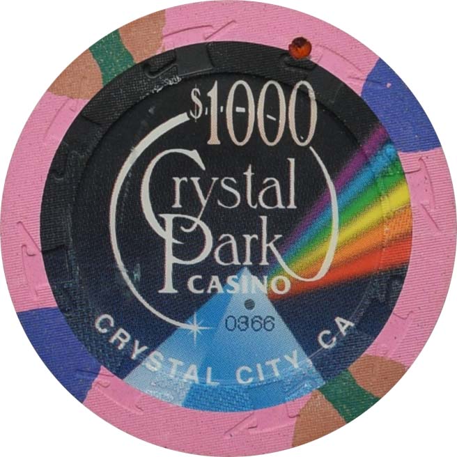 Crystal Park Casino Crystal City California $1000 43mm IHC Chip
