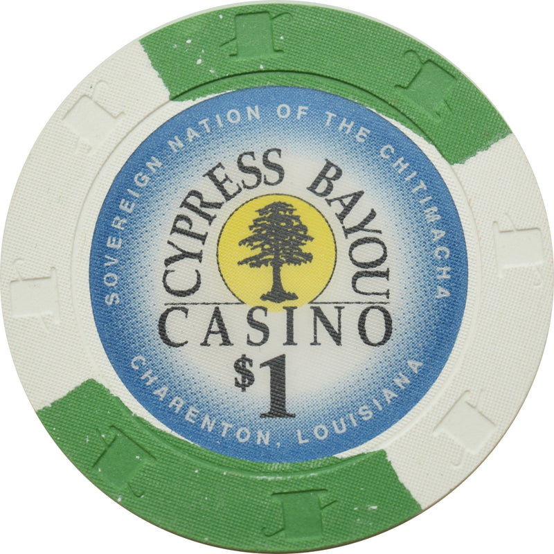 Cypress Bayou Casino Charenton Louisiana $1 Chip