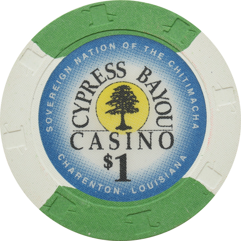 Cypress Bayou Casino Charenton Louisiana $1 Chip