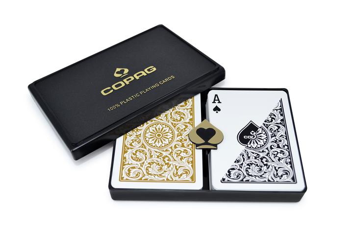 Copag 1546 Black/Gold Poker Size 2 Deck Setup
