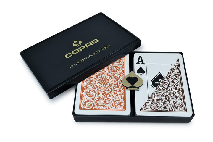 Copag 1546 Orange/Brown Poker Size 2 Deck Setup