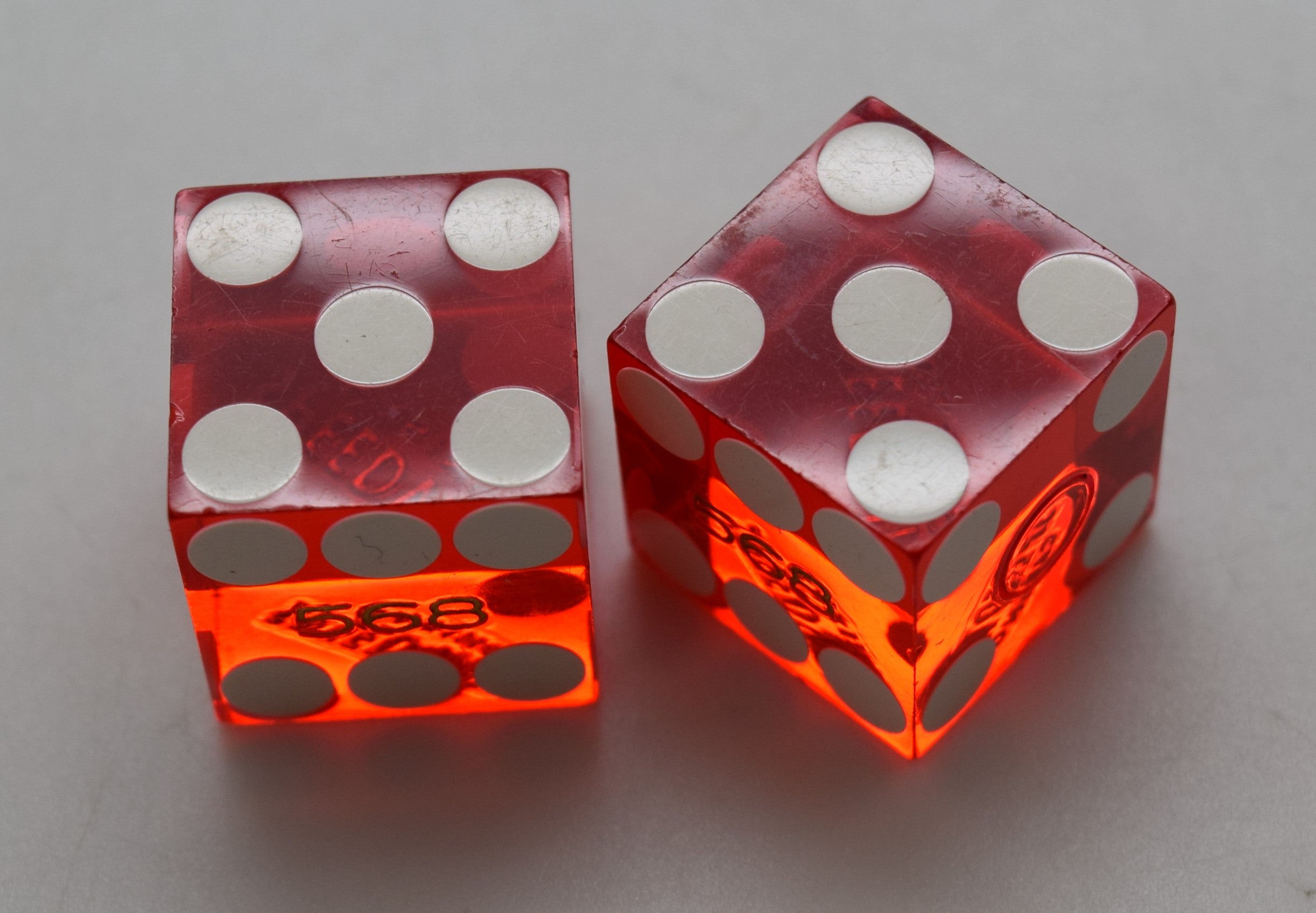 Speedway Casino Las Vegas Nevada Dice Pair Red