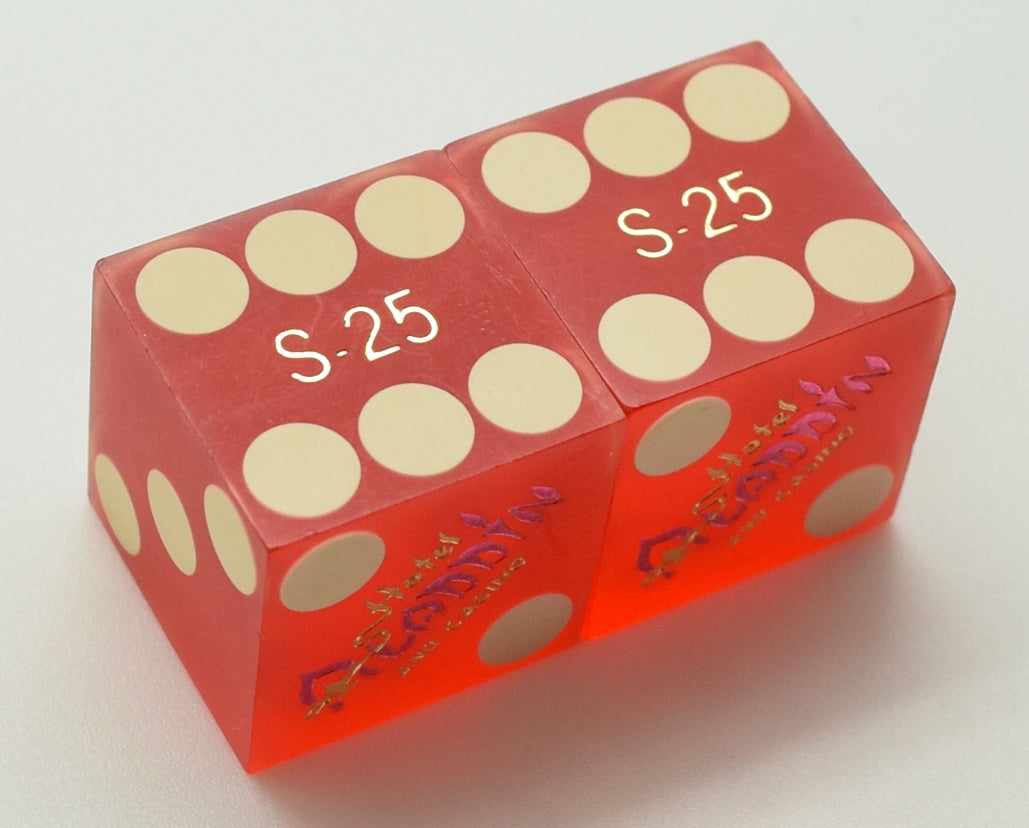 Aladdin Hotel Las Vegas Casino Dice Pair Matching Red 1991