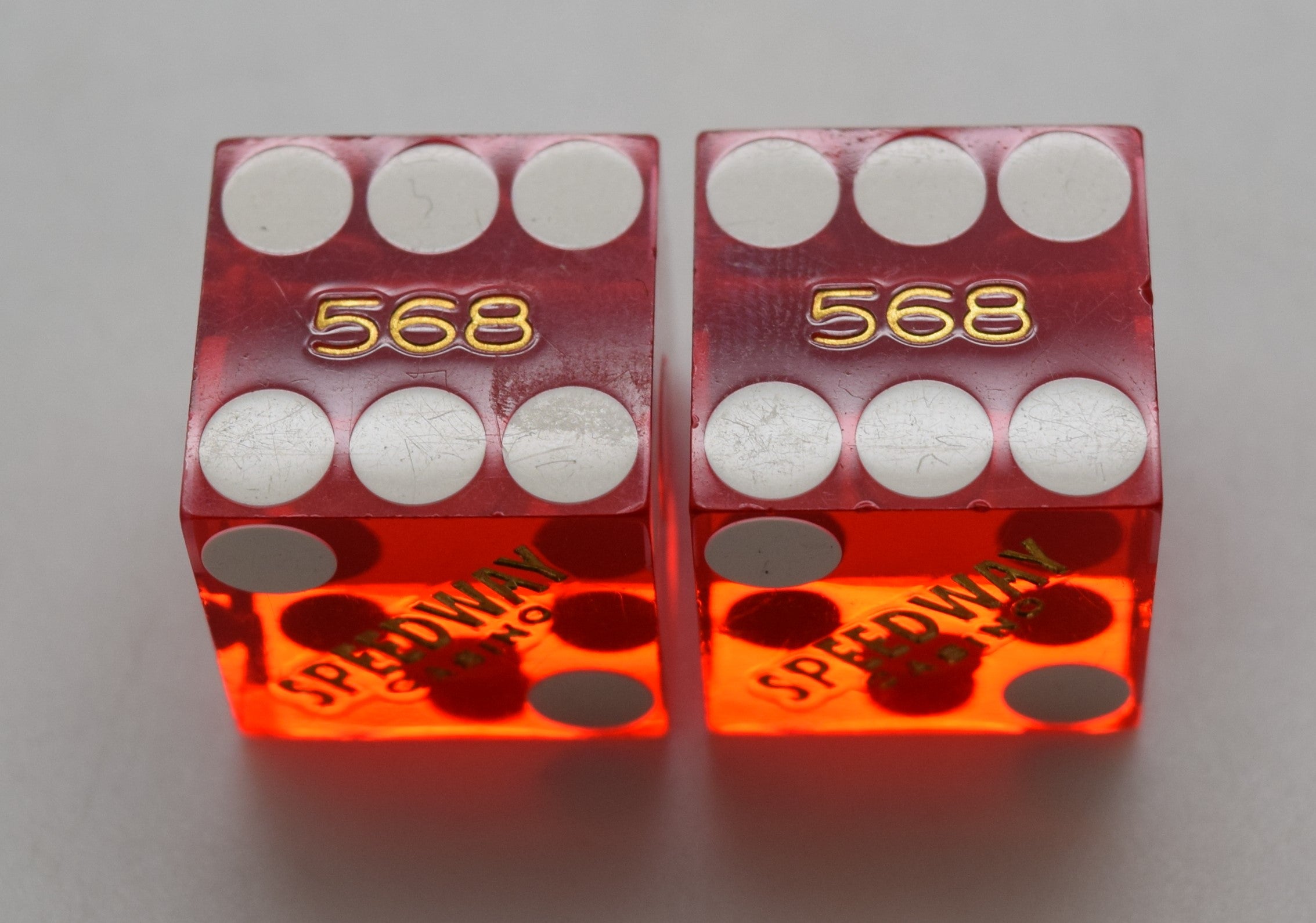 Speedway Casino Las Vegas Nevada Dice Pair Red