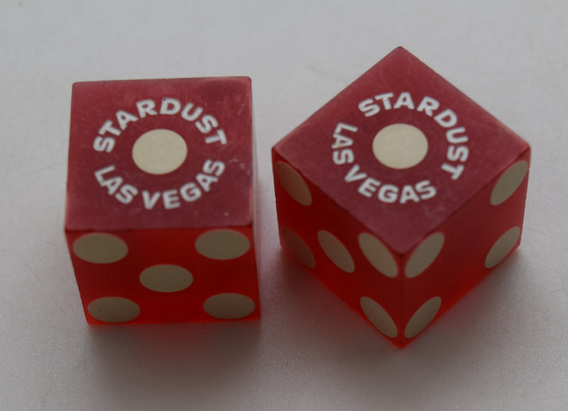 Stardust Casino Las Vegas Nevada Dice Pair Red Matching Numbers