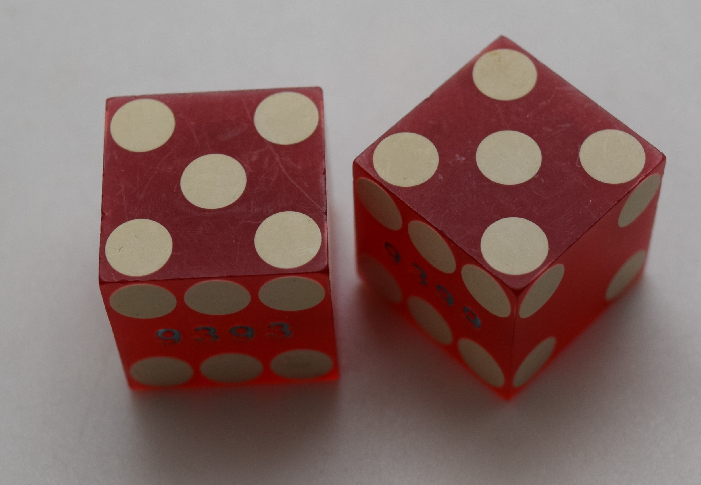 Stardust Casino Las Vegas Nevada Dice Pair Red Matching Numbers