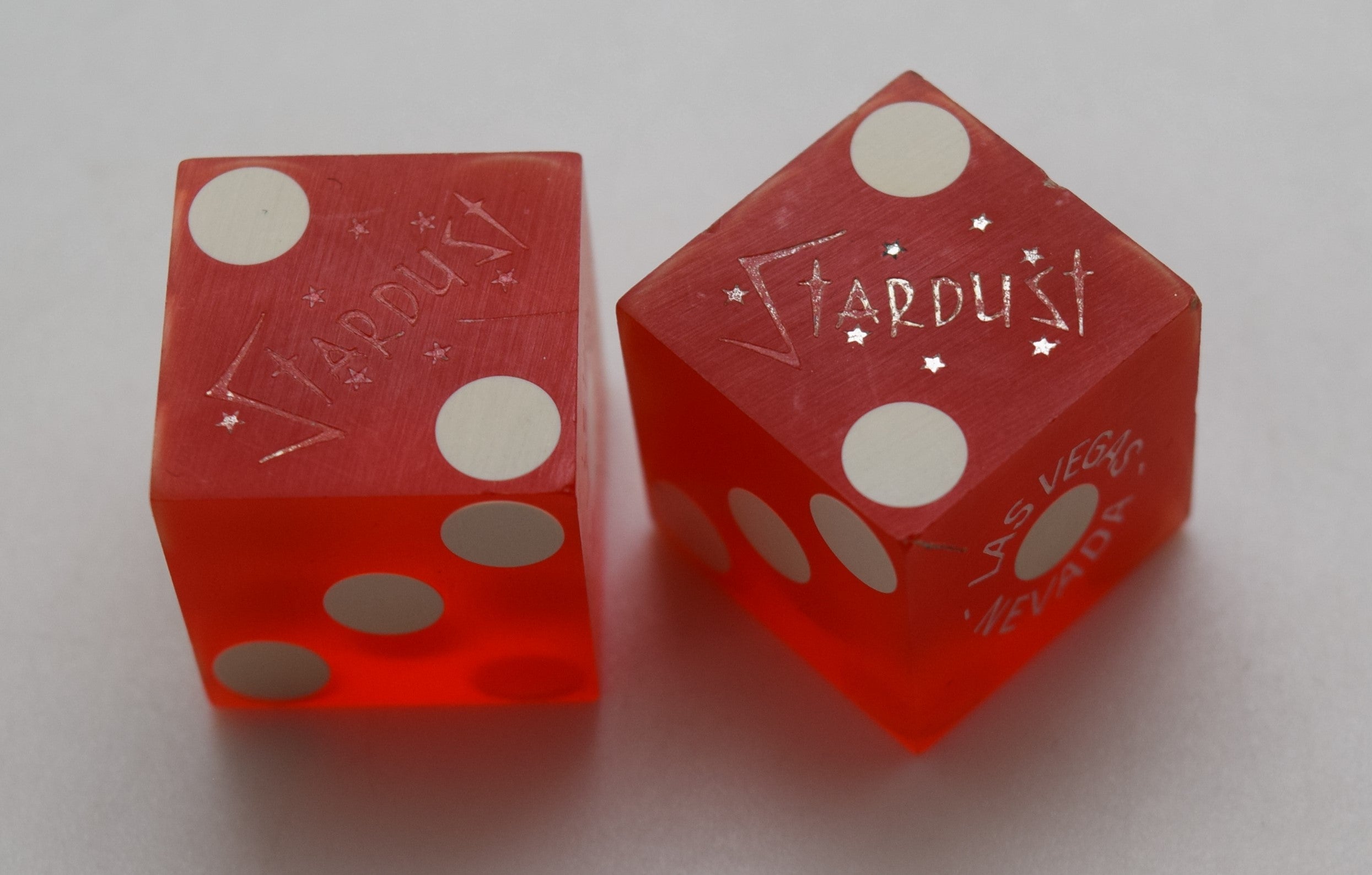 Stardust Casino Las Vegas Nevada Dice Pair Red