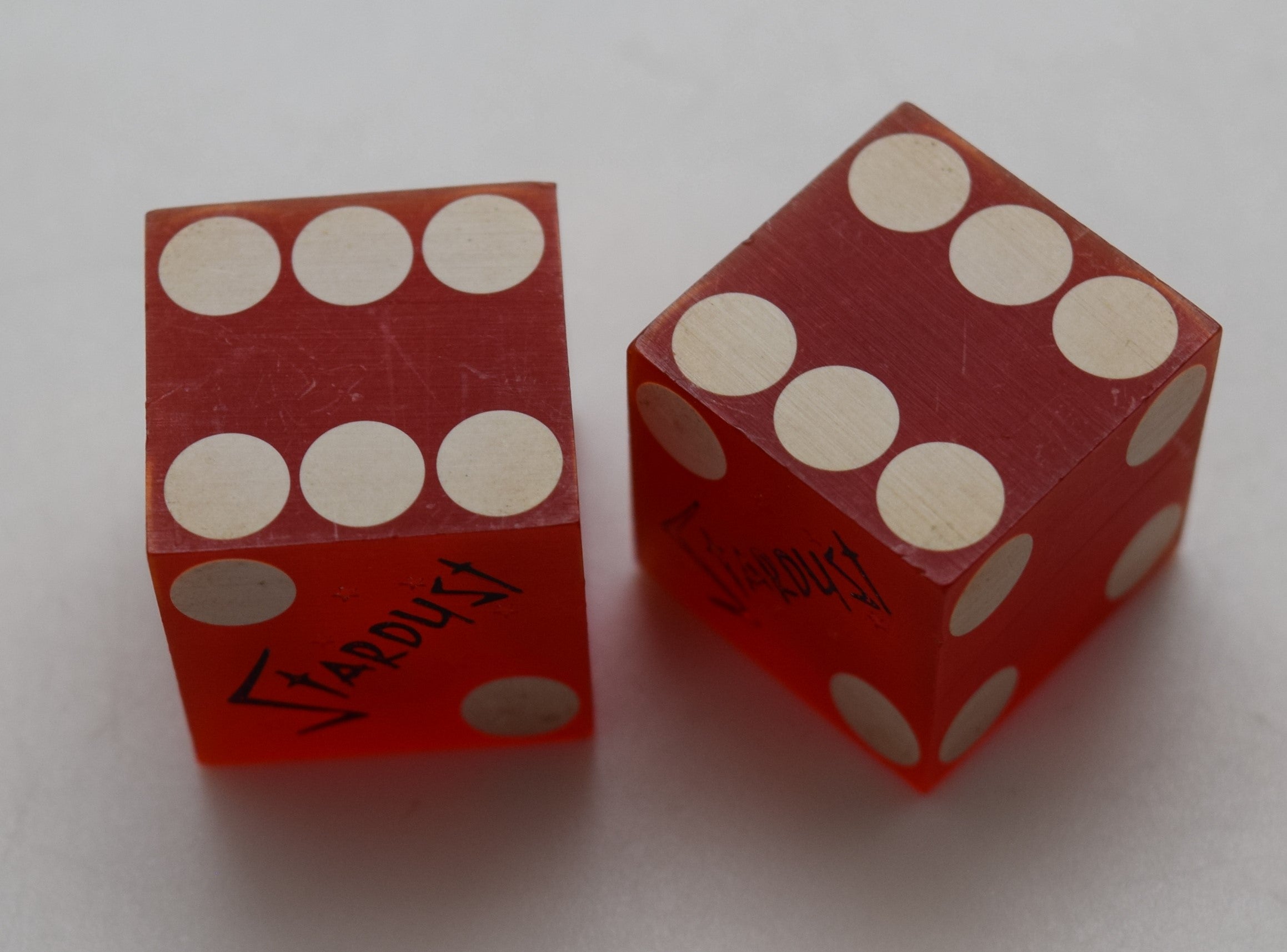 Stardust Casino Las Vegas Nevada Dice Pair Red