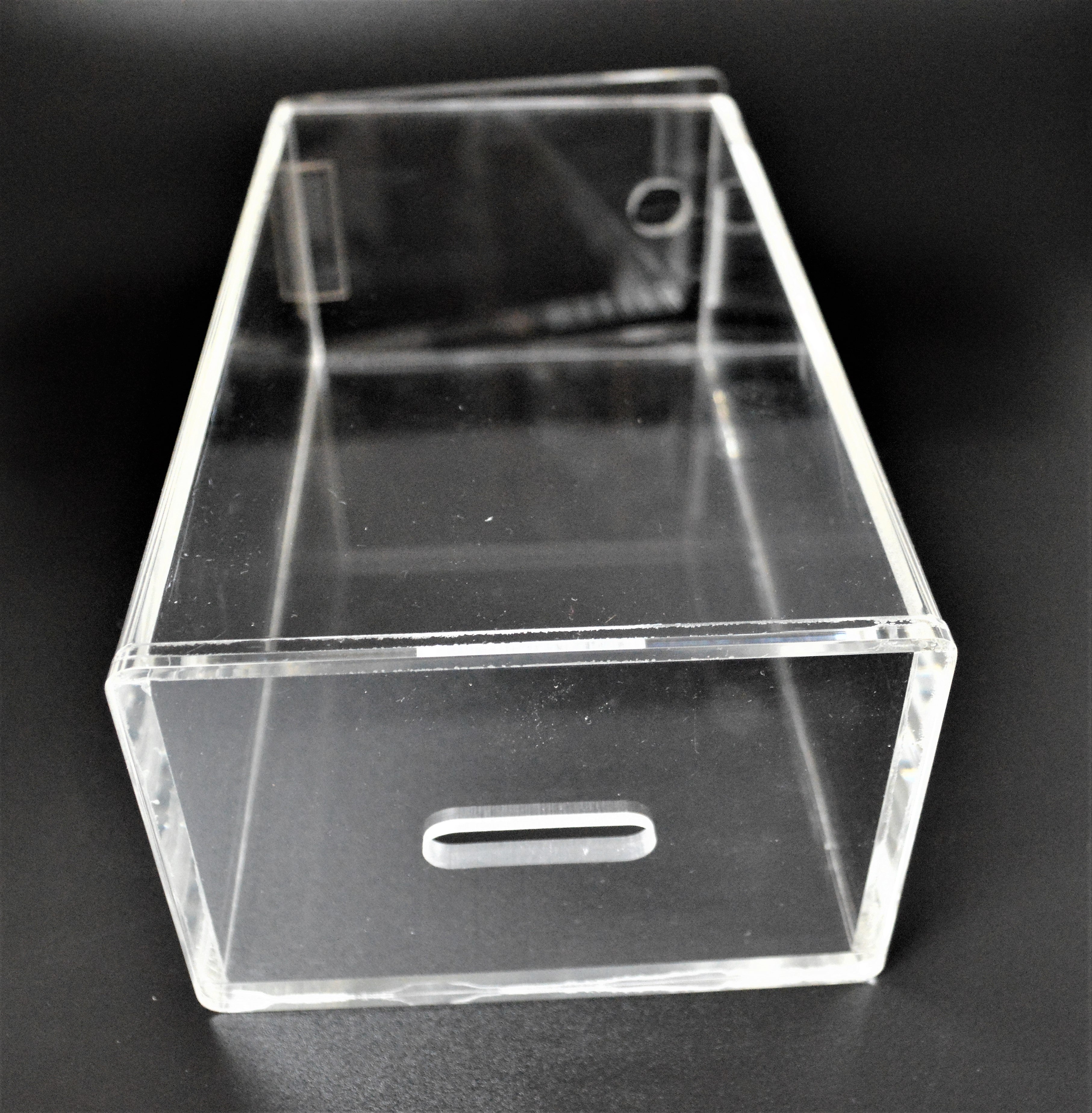 Bottom Locking Acrylic Toke Box 10"x 5 1/2" x 4" With Lock