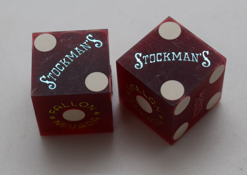 Stockman's Casino Fallon Nevada Dice Pair Red