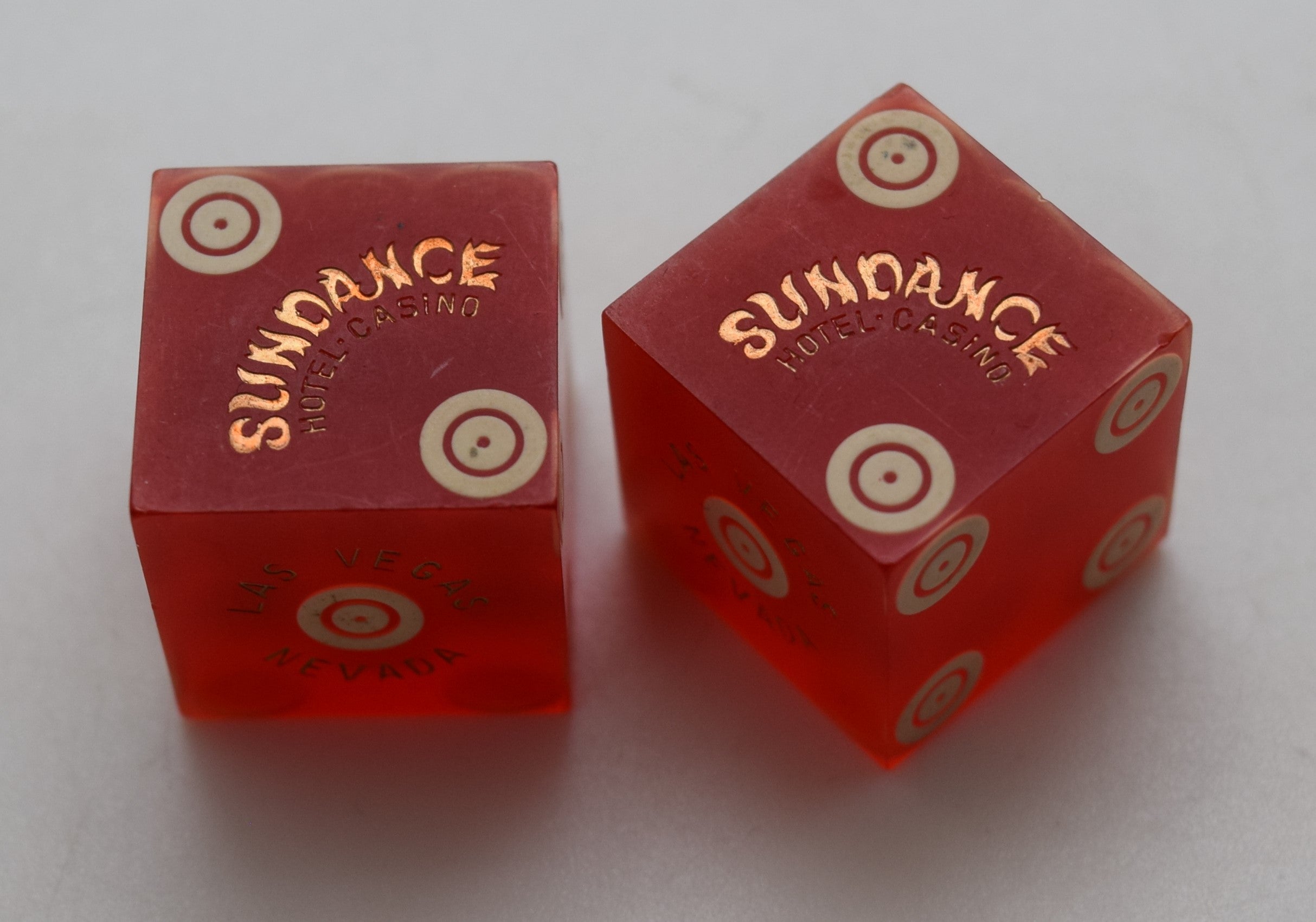 Sundance Hotel and Casino Las Vegas Nevada Dice Pair Red