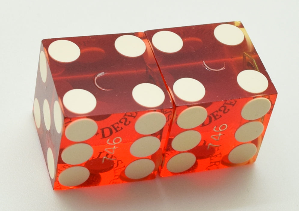 Desert Inn Casino Las Vegas Nevada Red Dice Pair 1980's