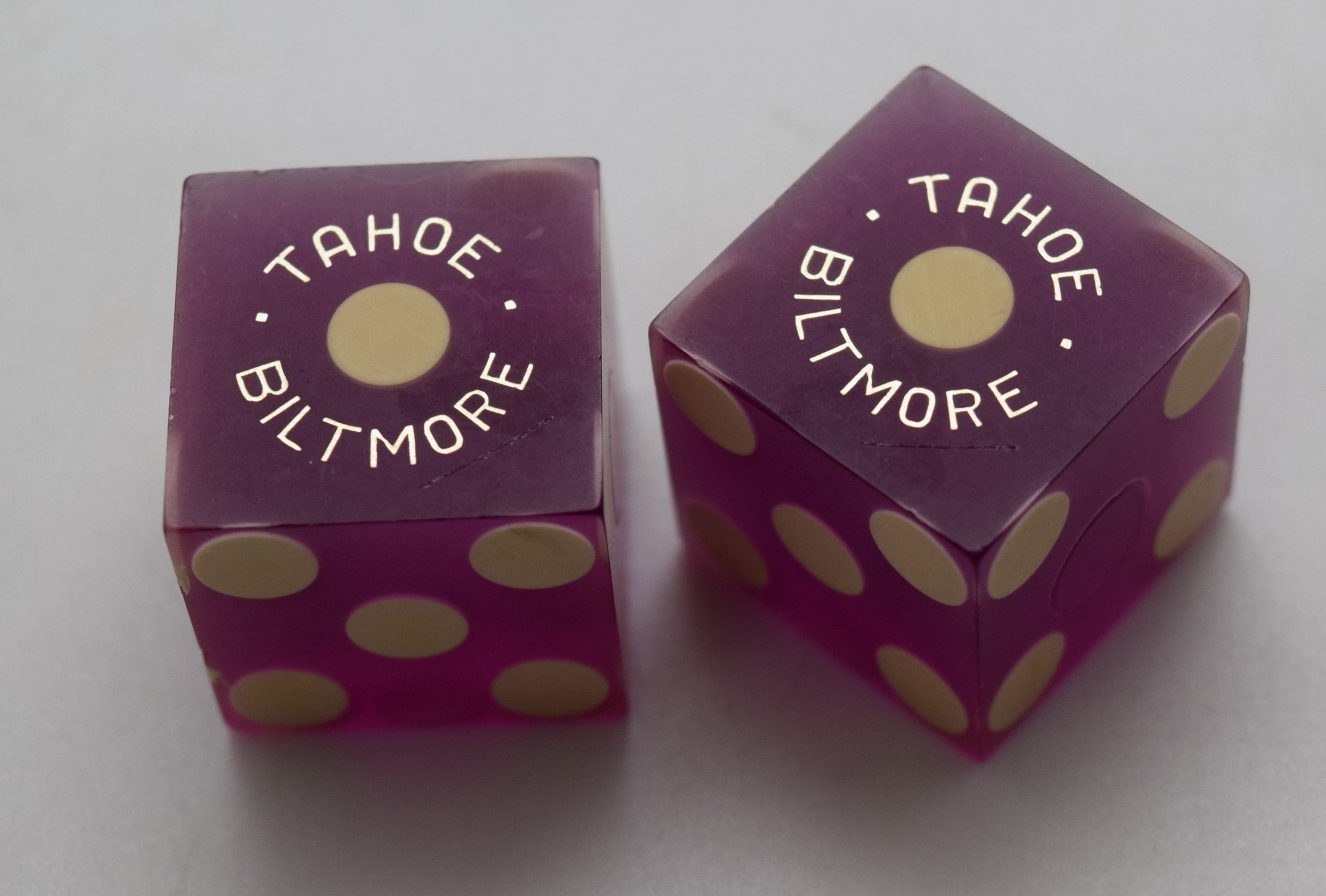 Tahoe Biltmore Casino Lake Tahoe Nevada Dice Pair Purple