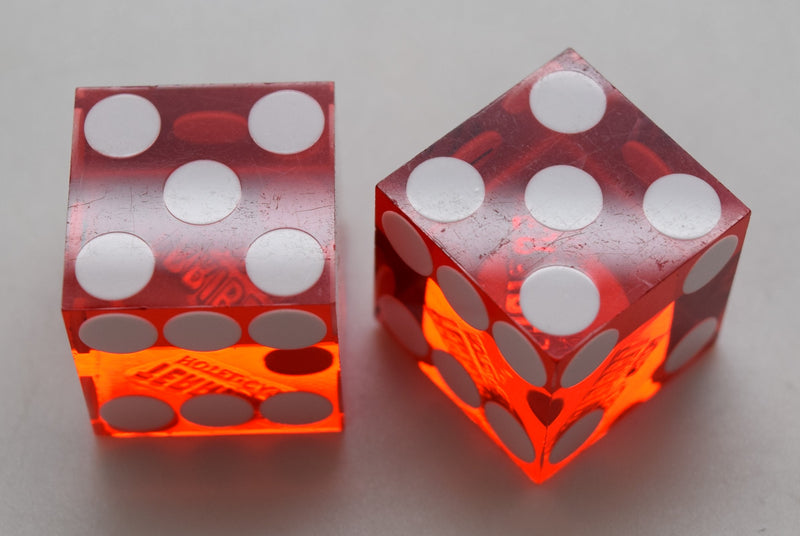 Terribles Hotel and Casino Jean Nevada Dice Pair Red
