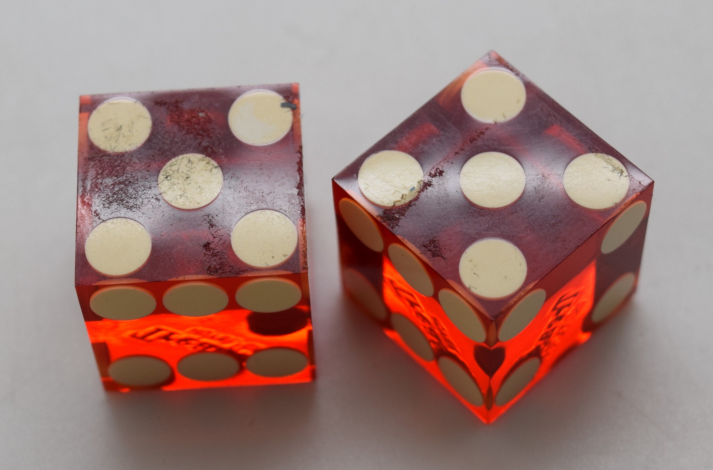 Treasury Hotel and Casino Las Vegas Nevada Dice Pair Red