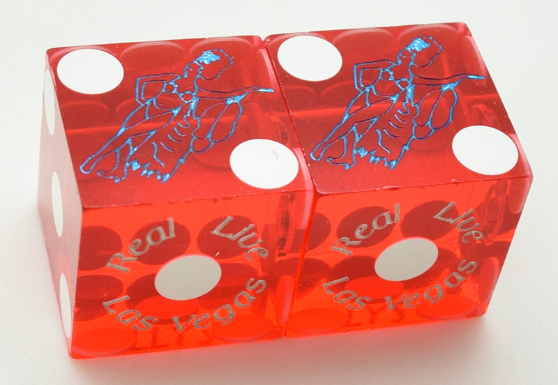 Bally's Casino Las Vegas Polished Red Jubilee Dancer Dice Pair Matching Numbers