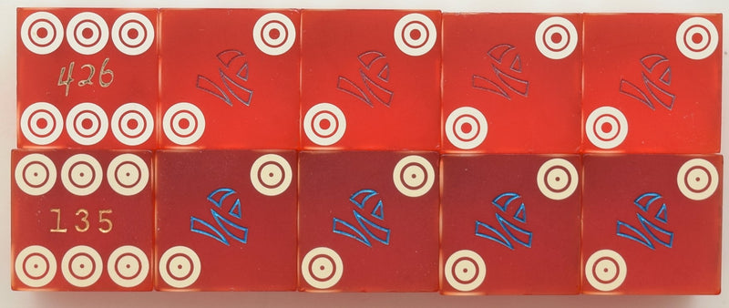Imperial Palace Used Matching Number Casino Stick of 5 Bullseye Style Dice