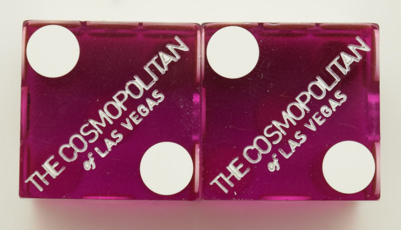 Cosmopolitan Casino Las Vegas Purple Dice Pair Matching Numbers