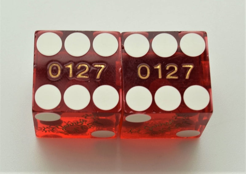 Jerry's Nugget North Las Vegas Used Matching Number Casino Dice Pair
