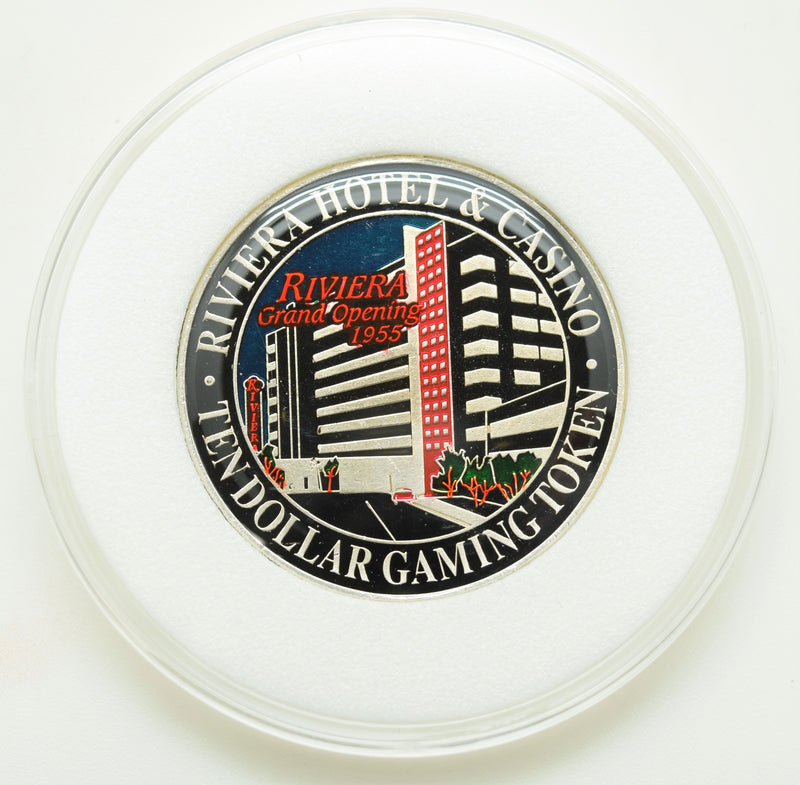 Riviera Casino Las Vegas Nevada $10 Hand Painted "Grand Opening 1955" Token 1999