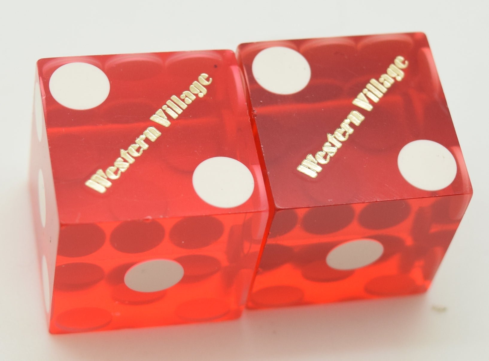 Western Village Casino Sparks Red Dice Pair Matching Logos