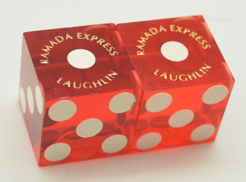 Ramada Express Casino Laughlin Red Dice Pair Matching Logos