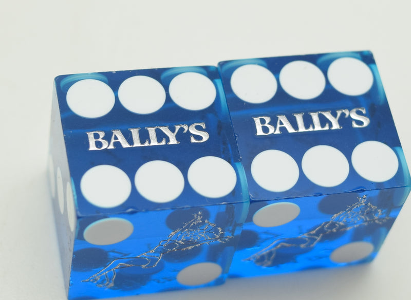 Bally's Casino Las Vegas Blue Dice Pair Matching Numbers