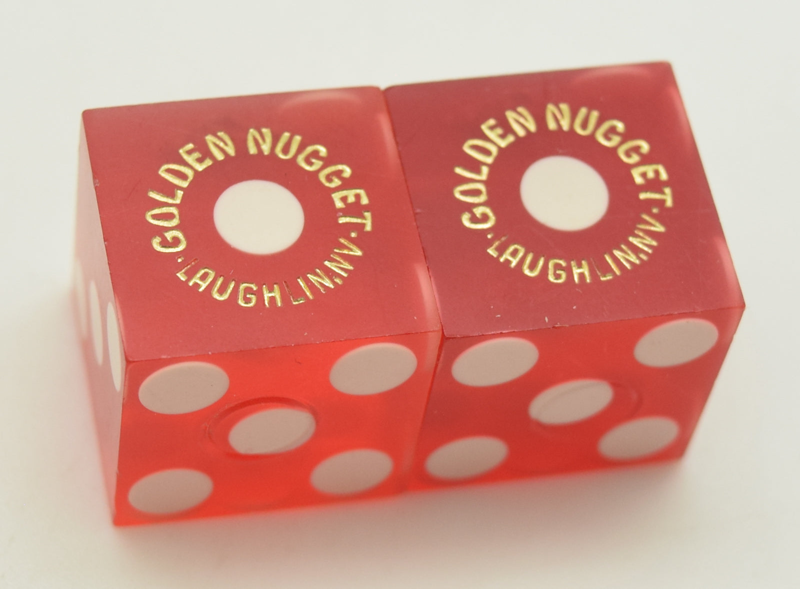 Golden Nugget Casino Laughlin Red Dice Pair Matching Logos