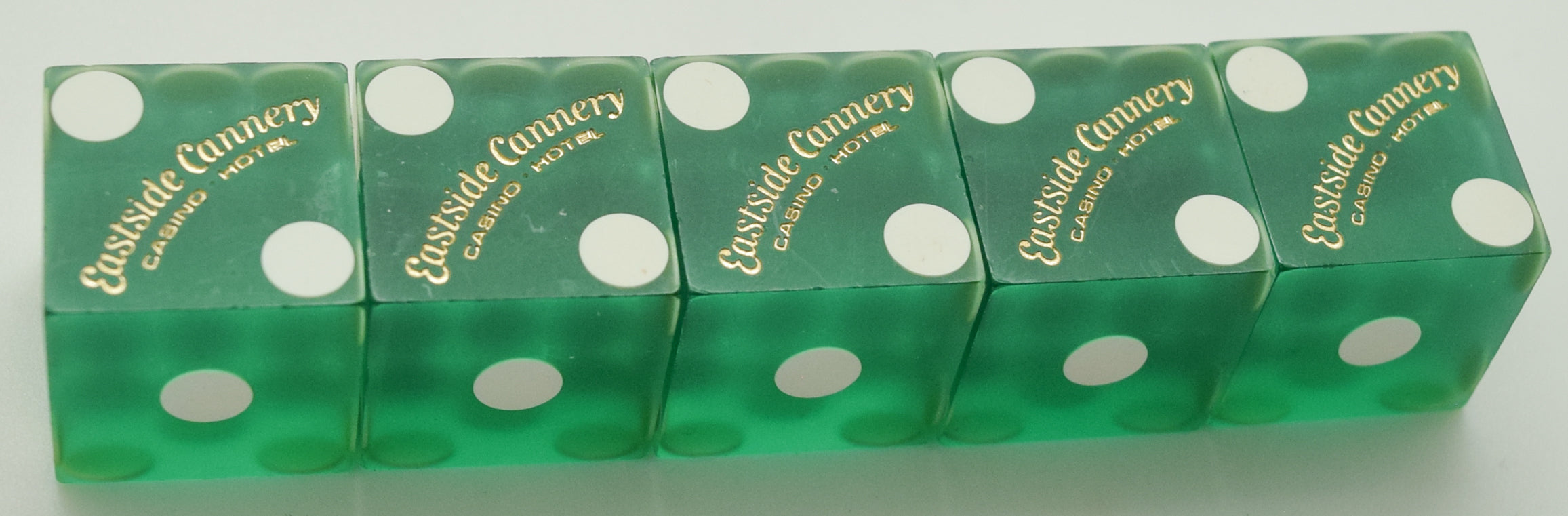 Eastside Cannery Casino Las Vegas NV Used Green Sanded Stick of 5 Dice