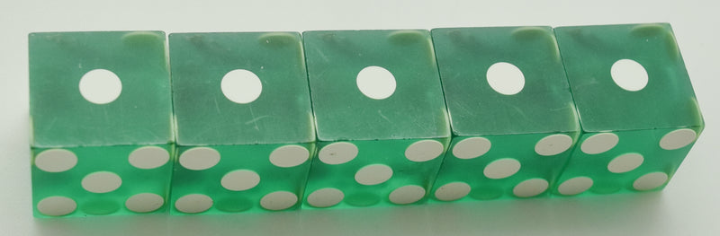 Eastside Cannery Casino Las Vegas NV Used Green Sanded Stick of 5 Dice
