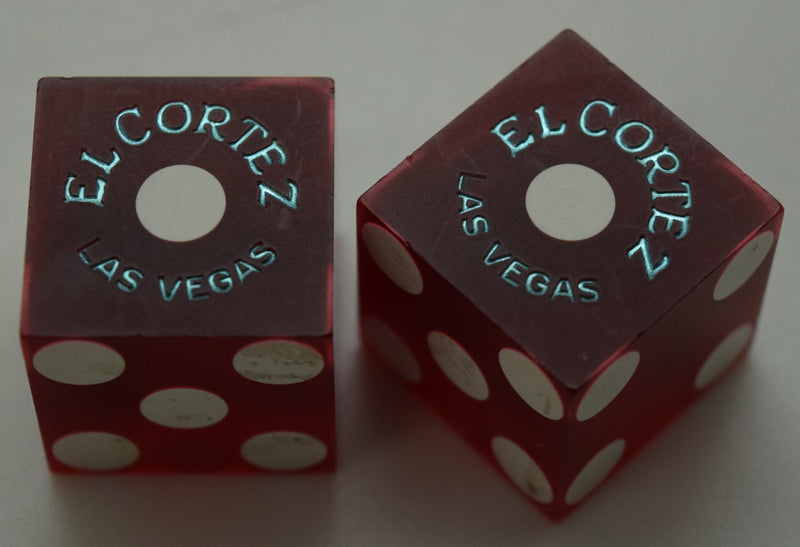El Cortez Casino Las Vegas Nevada Red Dice Pair Matching Numbers