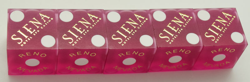 Siena Casino Reno NV Used Purple Sanded Stick of 5 Dice