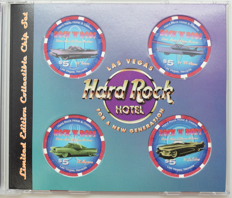 Hard Rock Hotel & Casino Las Vegas Nevada Rock 'N' Rod's CD Set of 4 Chips 2000