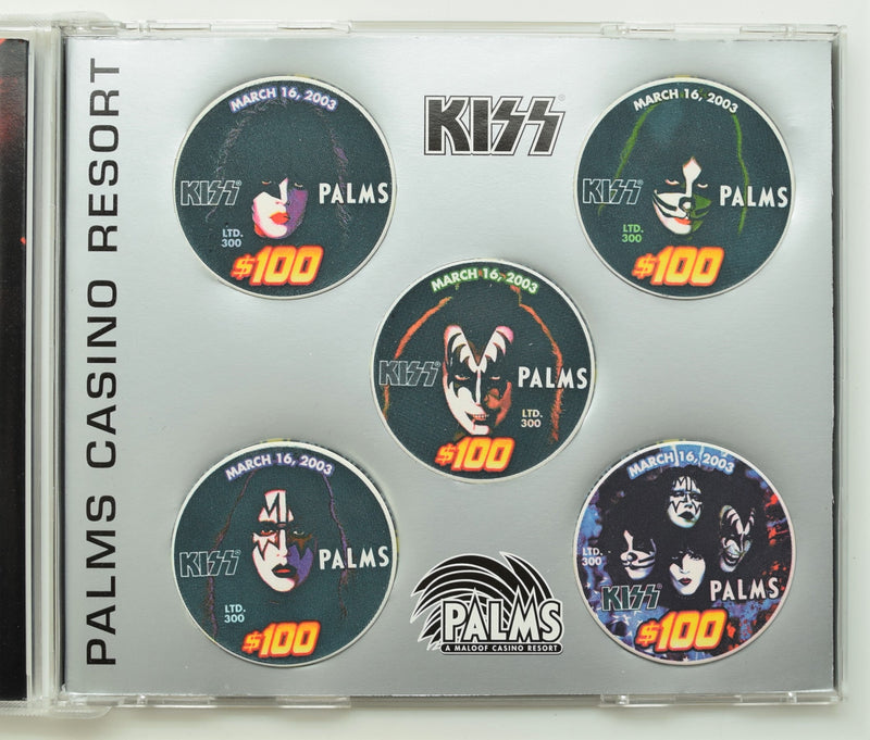 Palms Casino Las Vegas Nevada KISS Set of 5 $100 Chips March 16, 2003