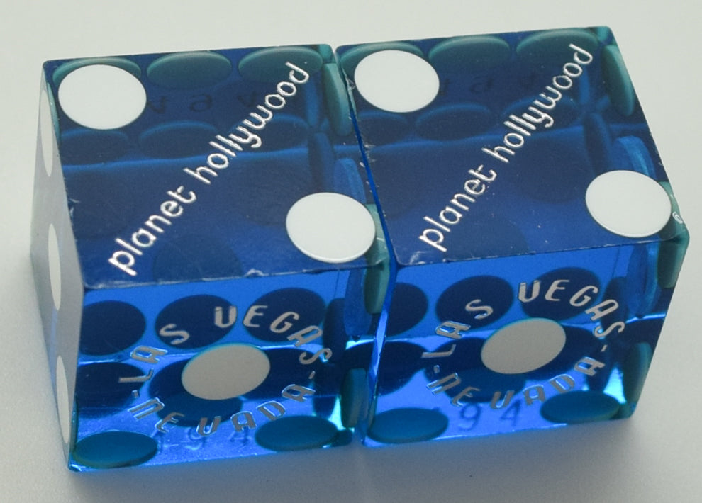 Planet Hollywood Casino Las Vegas Nevada Blue Used Pair of Dice