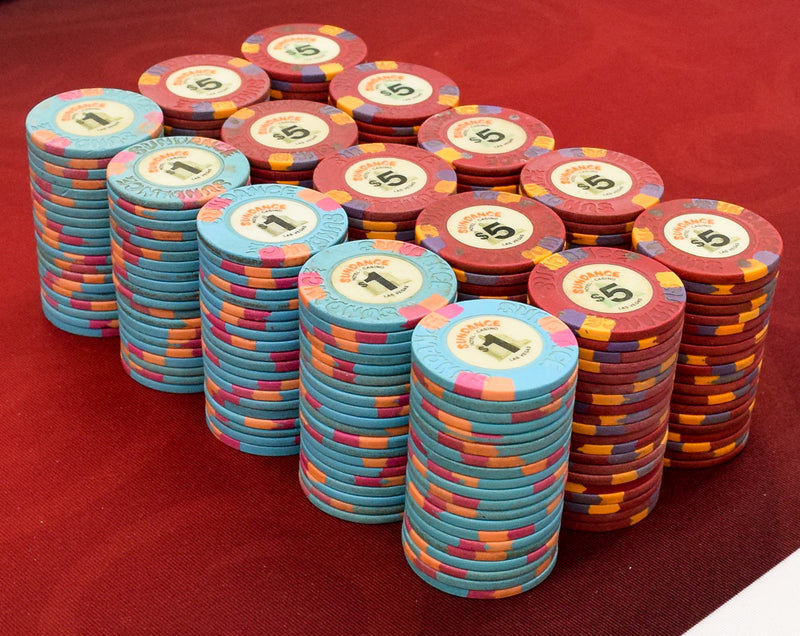 300 Authentic Used Sundance Casino Chip Set Las Vegas Nevada