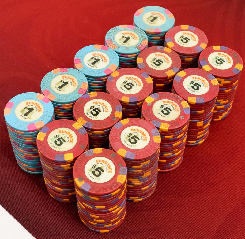 300 Authentic Used Sundance Casino Chip Set Las Vegas Nevada