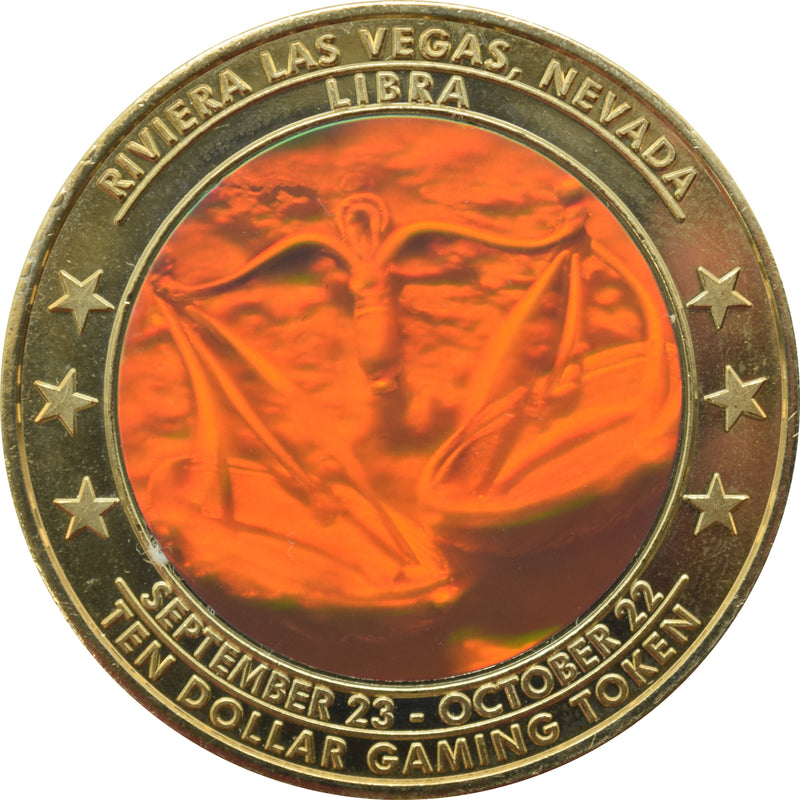 Riviera Casino Las Vegas "Libra" $10 Zodiac Hologram Token 2002
