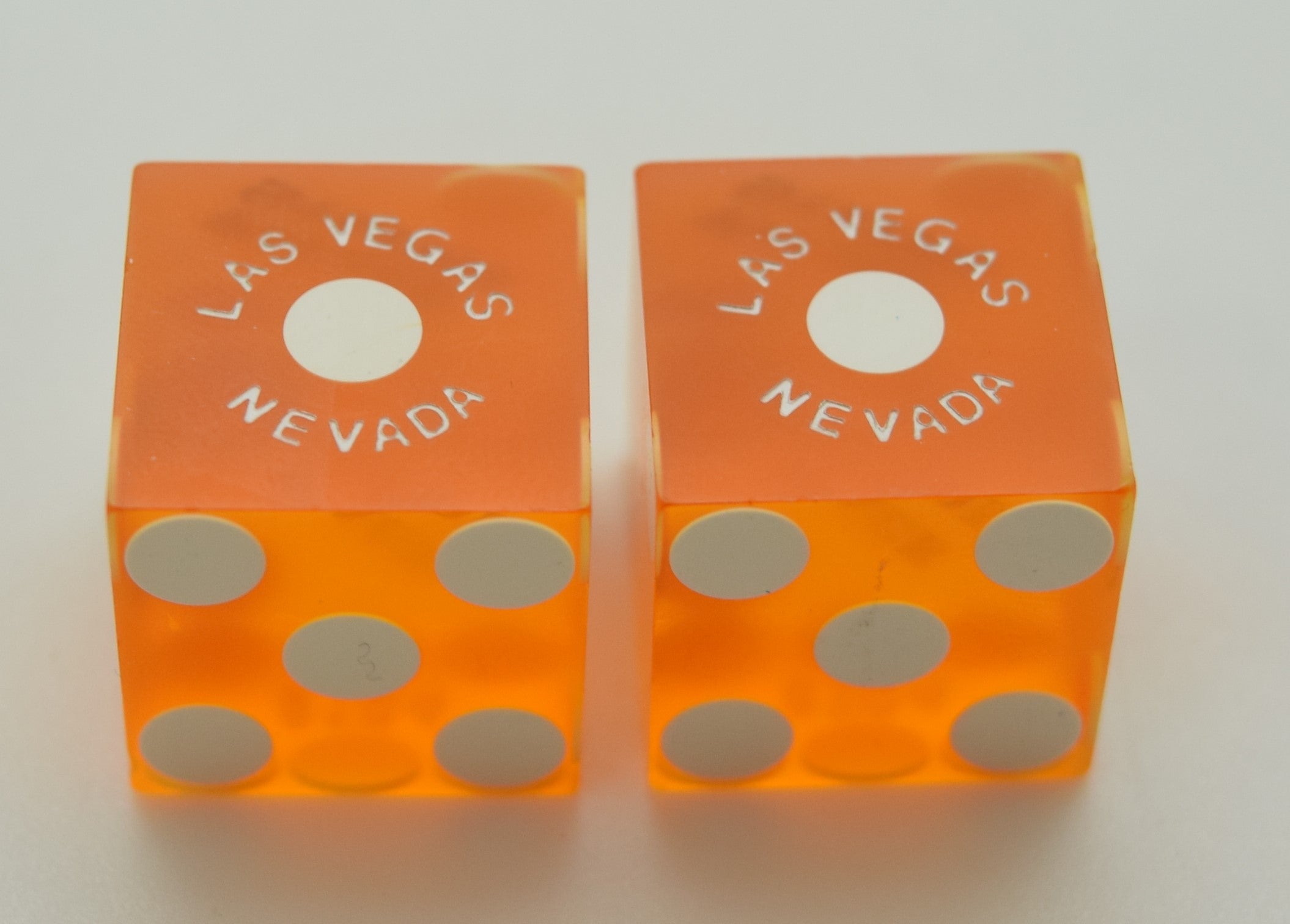 Palace Station Casino Las Vegas Nevada Yellow Casino Used Pair of Dice