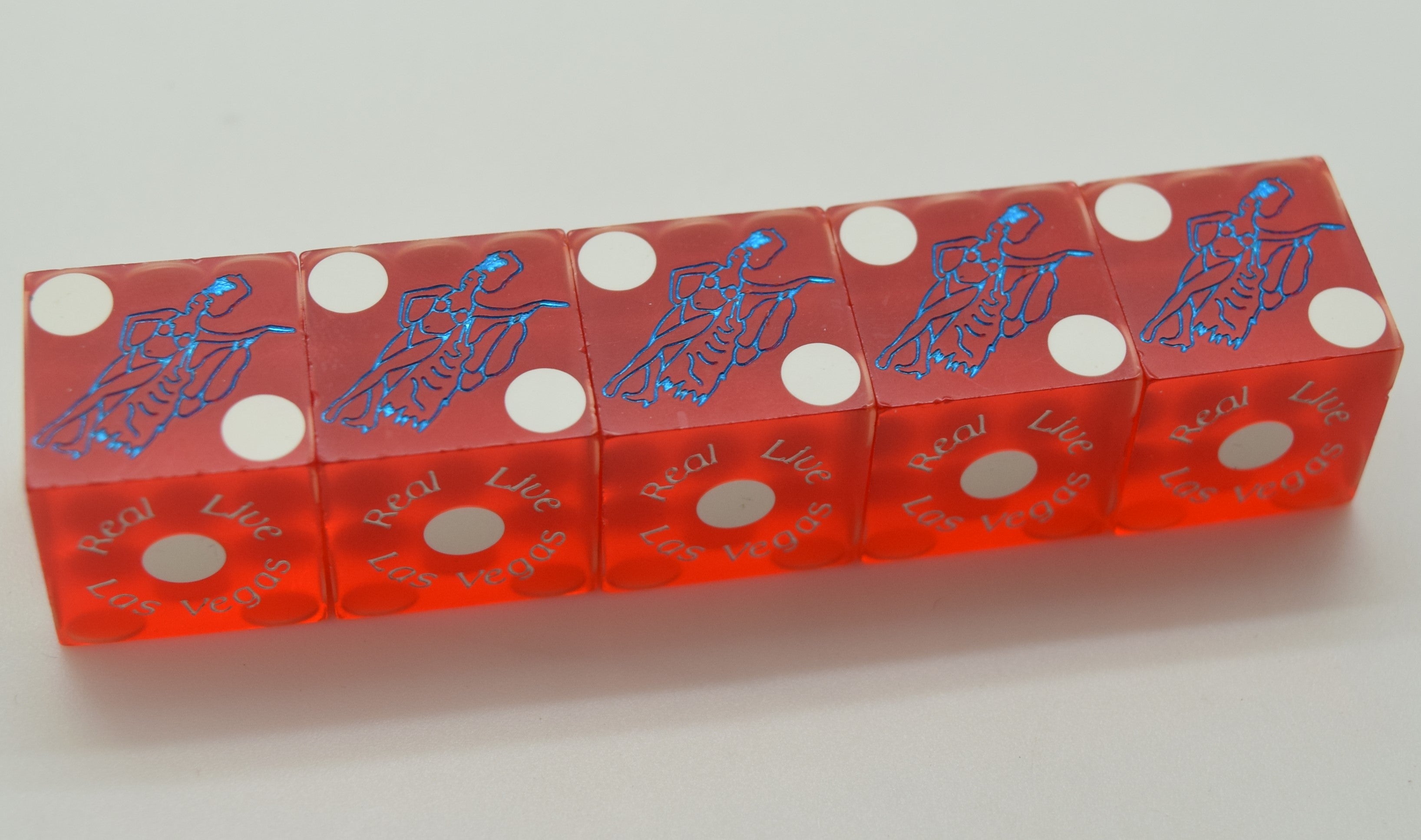 Ballys Casino Stick of 5 Used Matching Red Dice Las Vegas Nevada