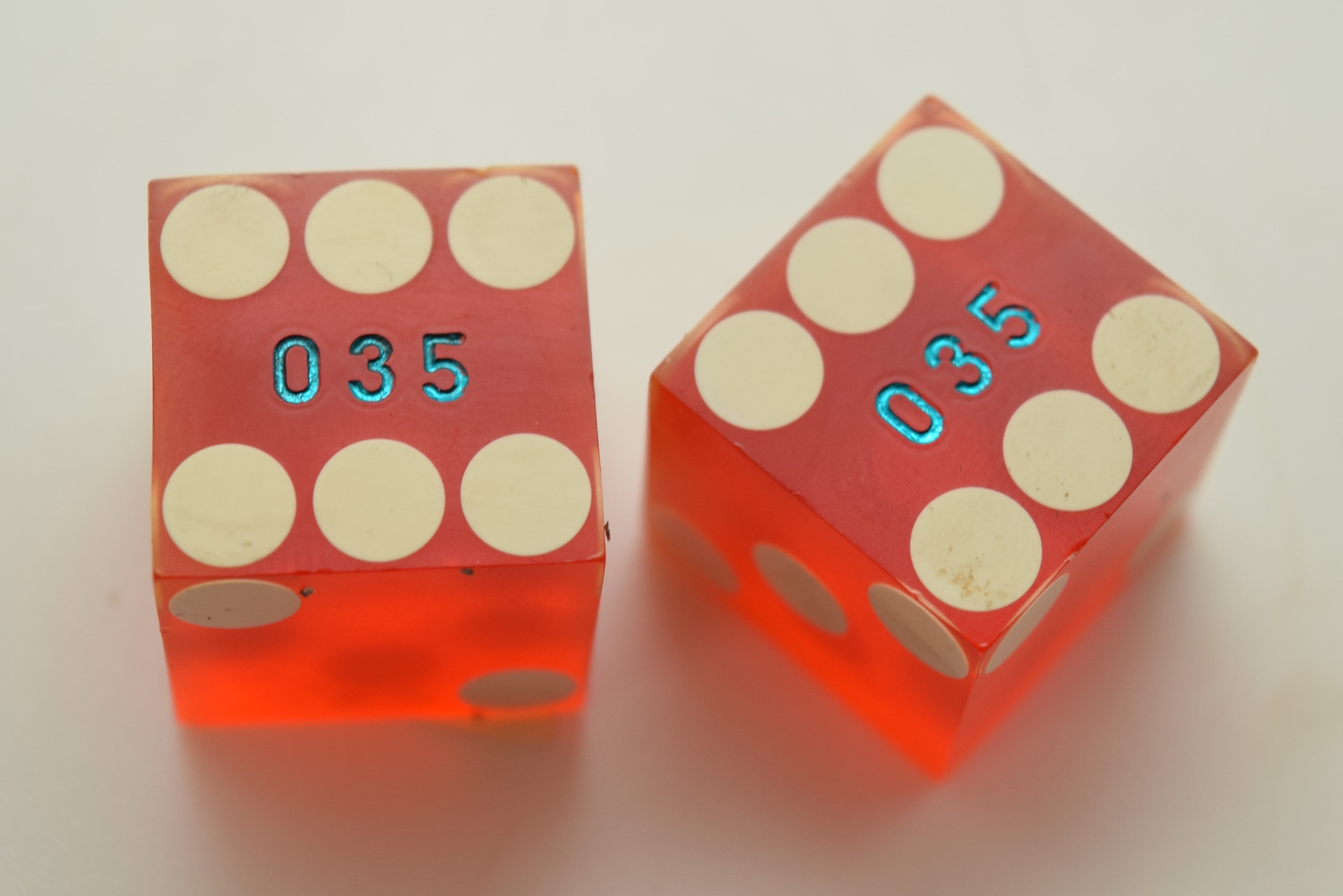 Desert Inn Casino Las Vegas Nevada Red Dice Pair Matching Numbers