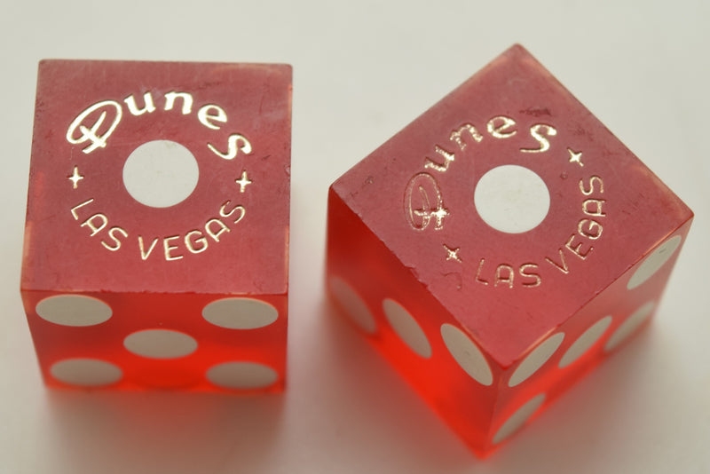 Dunes Casino Las Vegas Nevada Red Dice Pair Vintage