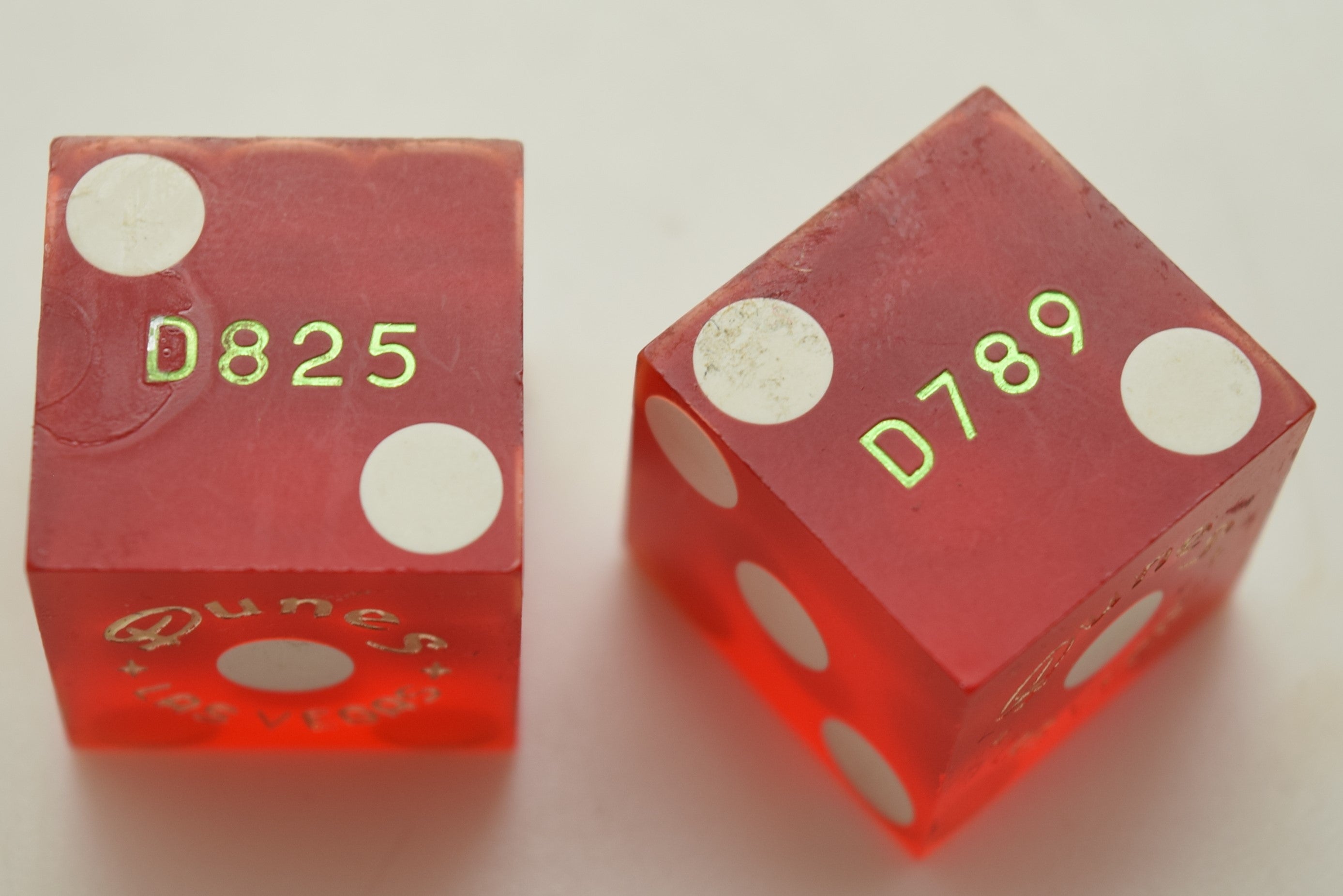 Dunes Casino Las Vegas Nevada Red Dice Pair Vintage