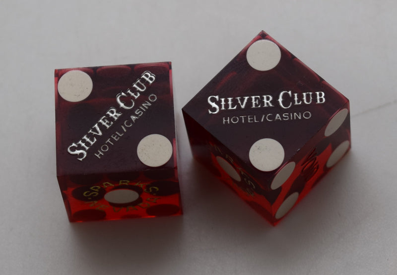 Silver Club Casino Sparks Nevada Dice Pair Red