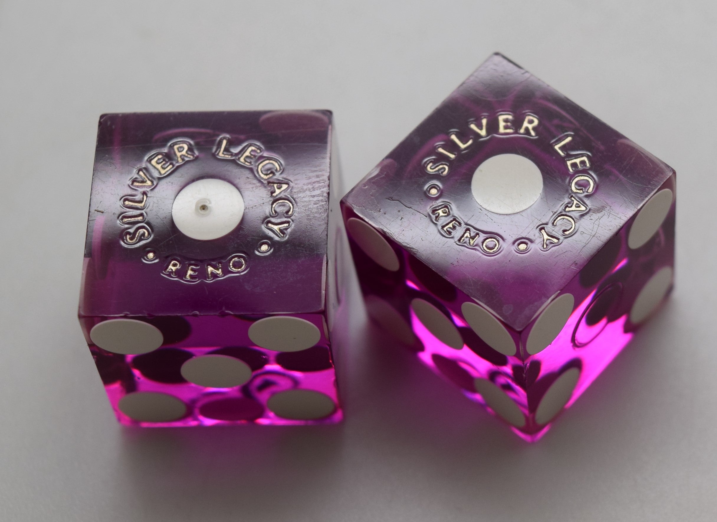 Silver Legacy Casino Reno, Nevada Dice Pair Purple