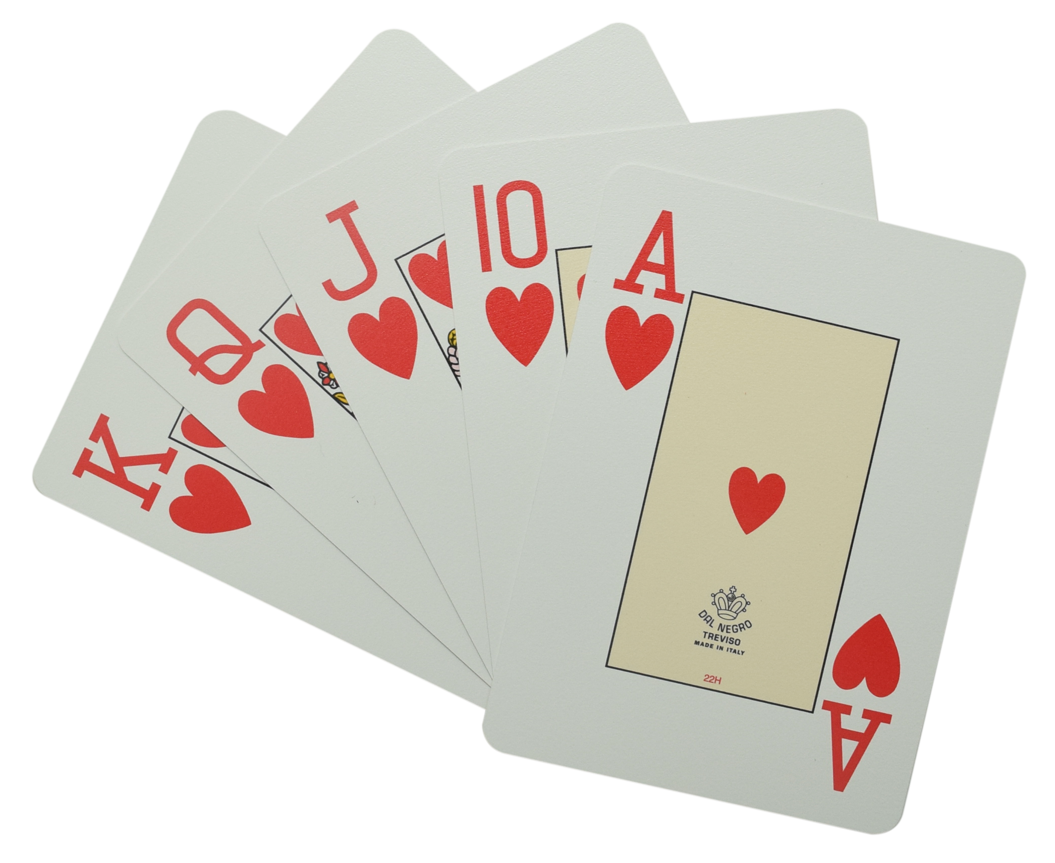 Dal Negro Virgolone Red Poker Size Jumbo Index 100% Plastic Deck