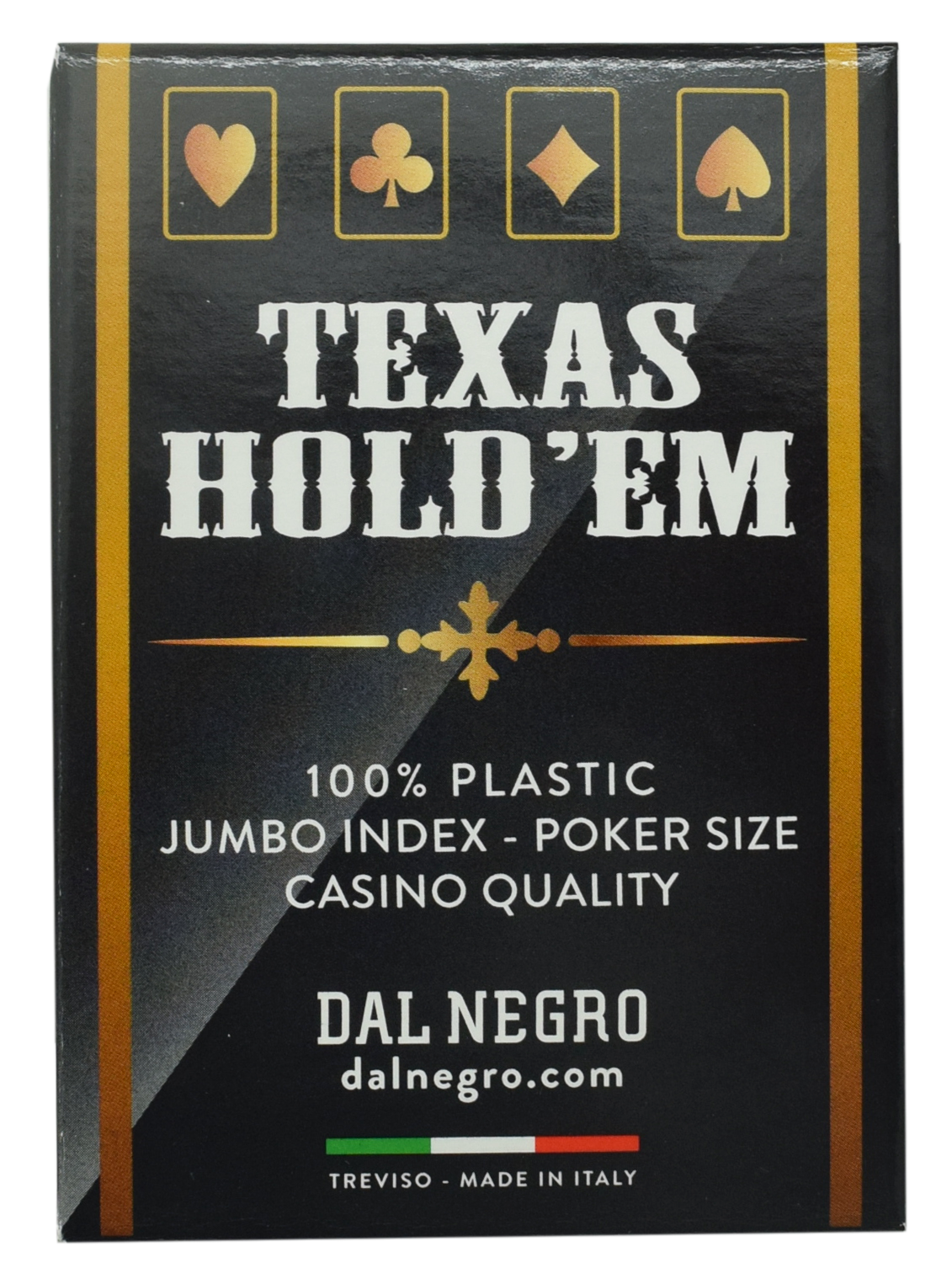 Dal Negro Texas Hold'em Blue Poker Size Jumbo Index 100% Plastic Deck